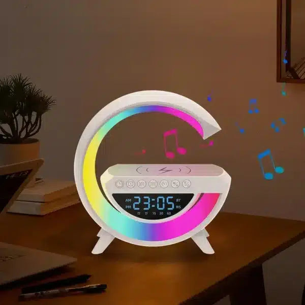 ساعة LED متعددة الوظائف مع مكبر صوت ومصباح G 